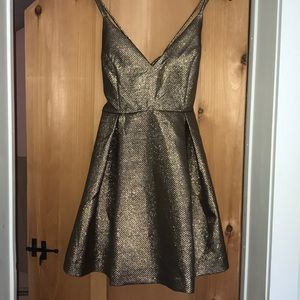 Shiny gold dress with adjustable straps